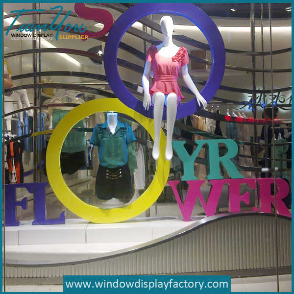 Giant Colored Acrylic Loop Letters Window Display