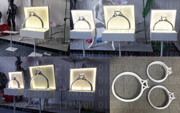 Window Display With Ribbon Blooming Ribbon used for Diamond Display Rack – Window Display Props ...